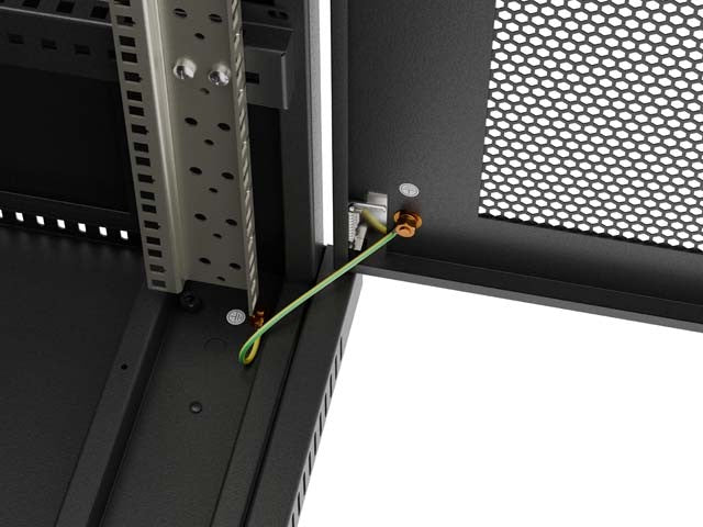 Standing 19" 24U Rack Installation Cabinet 600×600 FF01-6624-23B Perforated Door with LCD (Flat pack) V2