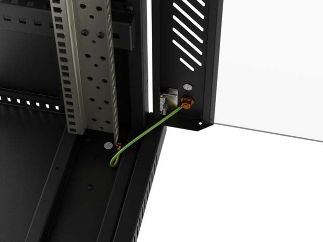 Standing 19" 24U Rack Installation Cabinet 600×800 Black with Glass Door and LCD (Flat Pack) V2