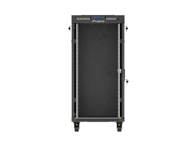 Standing 19" 24U Rack Installation Cabinet 600×800 Black with Glass Door and LCD (Flat Pack) V2
