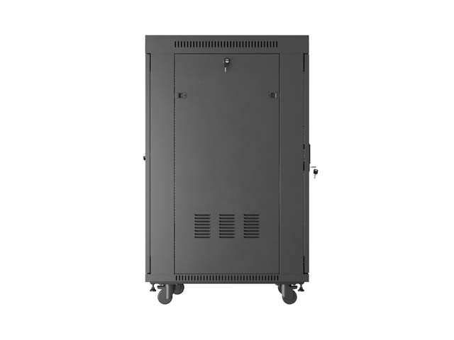 Standing 19" 24U Rack Installation Cabinet 600×800 Black with Perforated Door and LCD (Flat Pack) V2