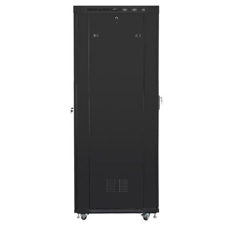 Standing rack cabinet 19 inches 27U 800x1200 black perforated door LCD FLAT PACK
