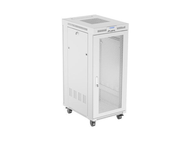 Free-standing installation rack cabinet 19 inches 27U 600x800 perforated doors LCD gray (Flat pack)