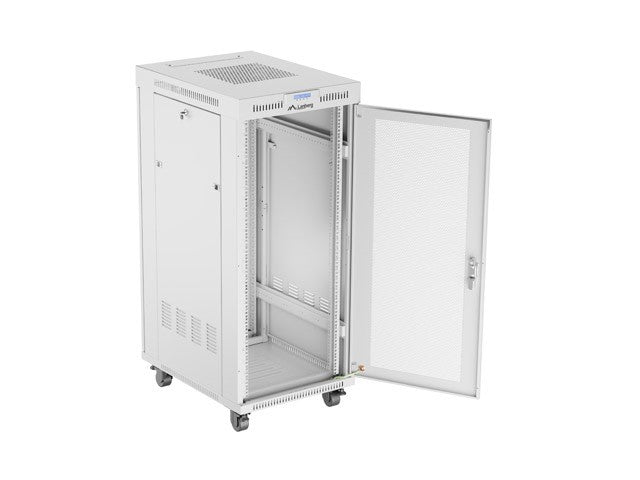 Free-standing installation rack cabinet 19 inches 27U 600x800 perforated doors LCD gray (Flat pack)