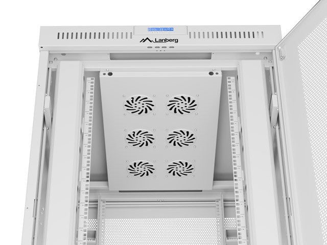 Free-standing installation rack cabinet 19 inches 27U 800x1000 perforated doors LCD gray (Flat pack)