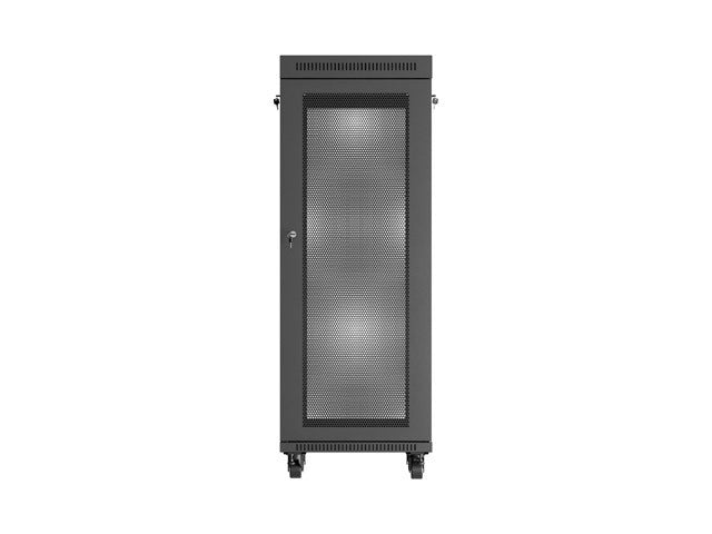 Standing rack cabinet 19 inch 32U 600x600 perforated door LCD black (Flat pack)