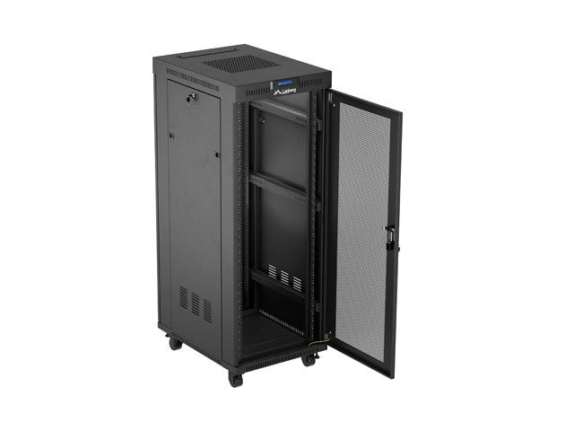 Standing rack cabinet 19 inch 32U 600x800 perforated door LCD black (Flat pack)