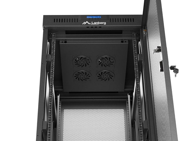 Standing rack cabinet 19 inch 32U 600x800 perforated door LCD black (Flat pack)