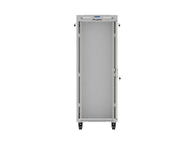 19" 32U Standing Rack Cabinet 600×600 Gray with Perforated Doors and LCD (Flat Pack)