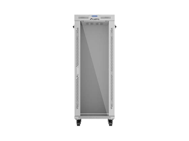 19" 32U Standing Rack Cabinet 600×600 Gray with Perforated Doors and LCD (Flat Pack)