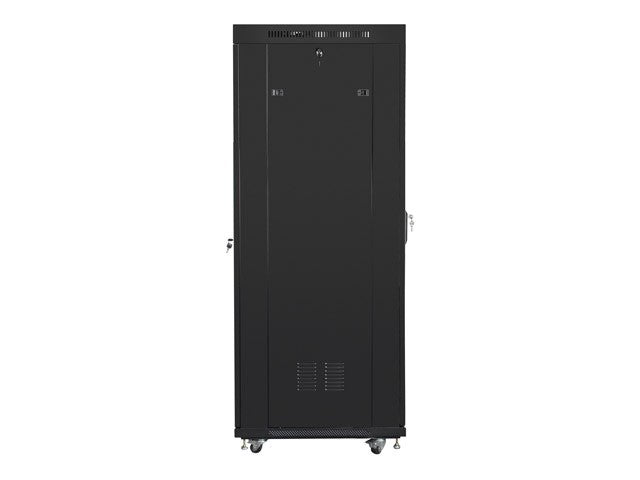 Installation cabinet rack 19 37u 600x800 black, black glass door lcd (Flat pack)