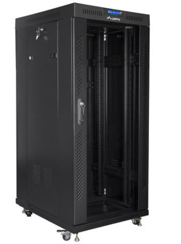 19 inch RACK installation cabinet, standing 37u 800x1000 black LCD glass door (flat pack)