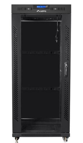 19 inch RACK installation cabinet, standing 37u 800x1000 black LCD glass door (flat pack)
