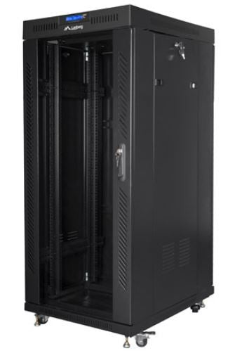 19 inch RACK installation cabinet, standing 37u 800x1000 black LCD glass door (flat pack)
