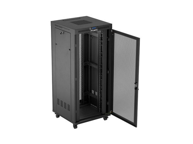 Standing rack cabinet 19 inch 37U 800x800 perforated door LCD black (Flat pack)