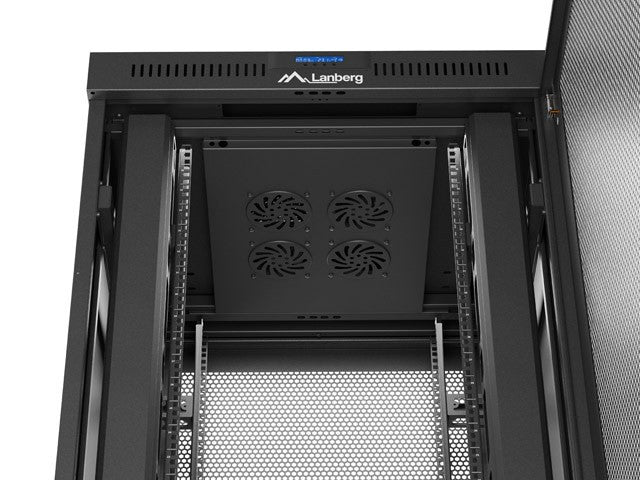 Standing rack cabinet 19 inch 37U 800x800 perforated door LCD black (Flat pack)