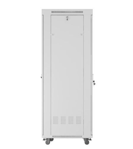 Szafa stojąca rack 19 42U 600x800 szara drzwi szklane flack pack