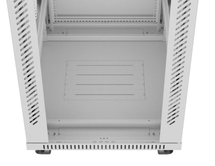 Szafa stojąca rack 19 42U 600x800 szara drzwi szklane flack pack