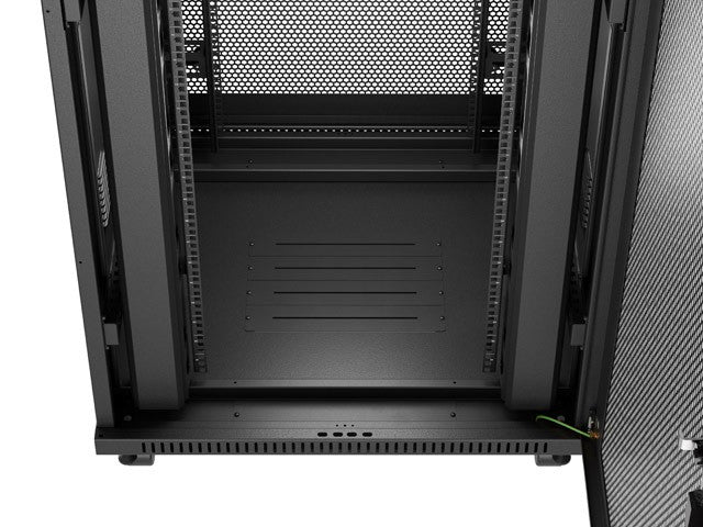 Standing rack cabinet 19 inch 47U 800x800 perforated door LCD black (Flat pack)