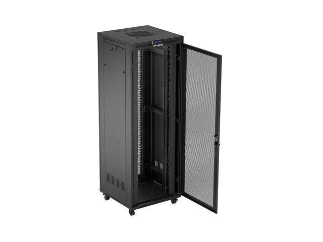 Standing rack cabinet 19 inch 47U 800x800 perforated door LCD black (Flat pack)
