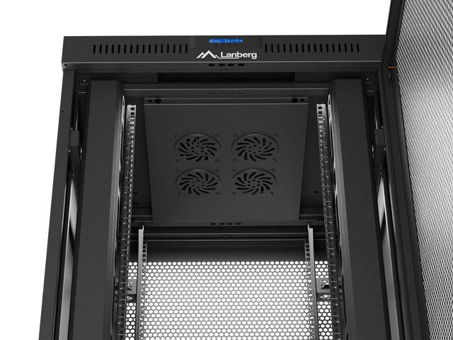 Standing rack cabinet 19 inch 47U 800x800 perforated door LCD black (Flat pack)