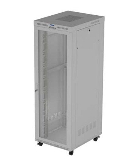 Standing installation rack cabinet 19-inch 47U 800 x 1000 gray perforated doors LCD (flat pack) V2