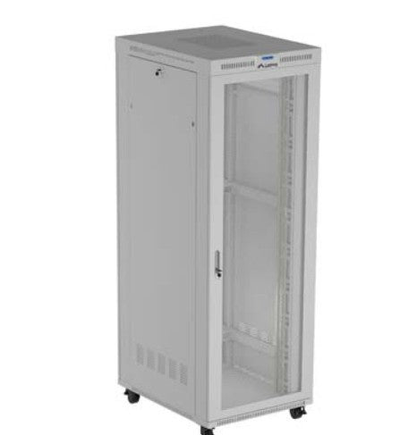 Standing installation rack cabinet 19-inch 47U 800 x 1000 gray perforated doors LCD (flat pack) V2