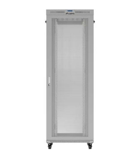 Standing installation rack cabinet 19-inch 47U 800 x 1000 gray perforated doors LCD (flat pack) V2