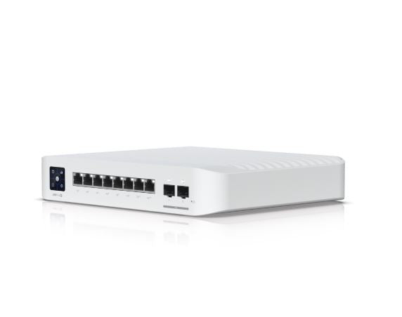 Switch UniFi 8 PoE USW-PRO-8-POE, 6 ports 1 GbE PoE+, 2 ports 1 GbE PoE++, 2 ports 10G SFP+, 120W