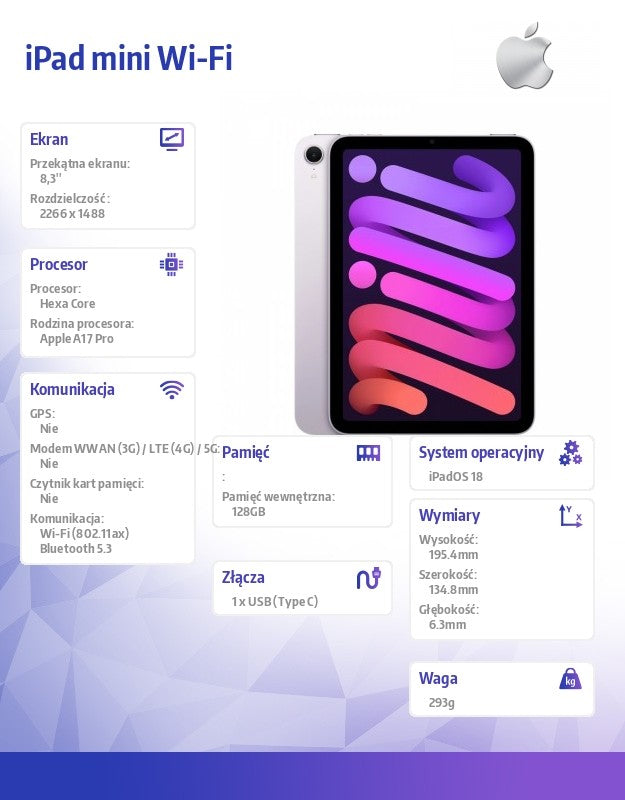 iPad mini Wi-Fi 128GB Purple