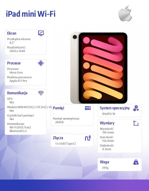iPad mini Wi-Fi 256 Starlight