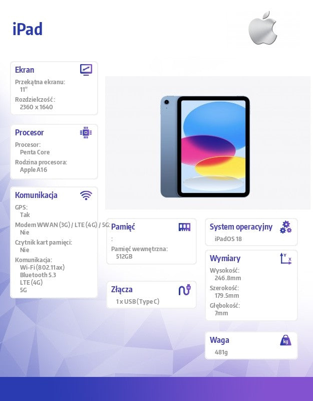IPAD WiFi + Cellular 11-inch 512GB BLUE