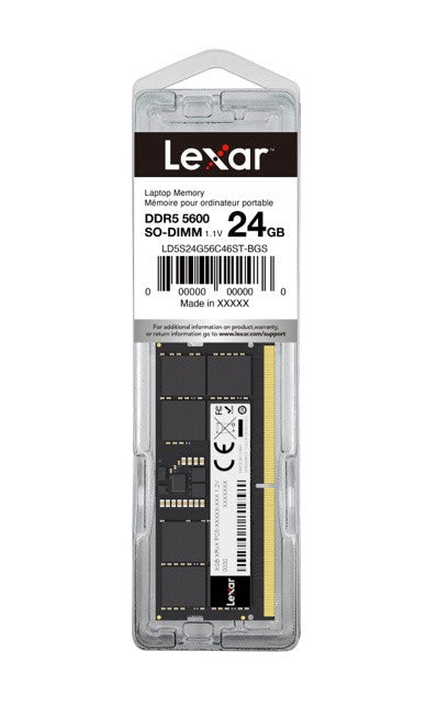 Laptop Memory DDR5 SODIMM 24GB(124GB)/5600 CL46
