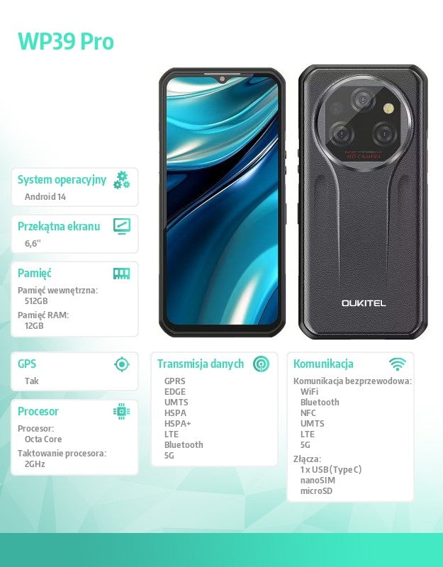 Smartphone WP39 Pro 5G 12/512GB IP69K grey