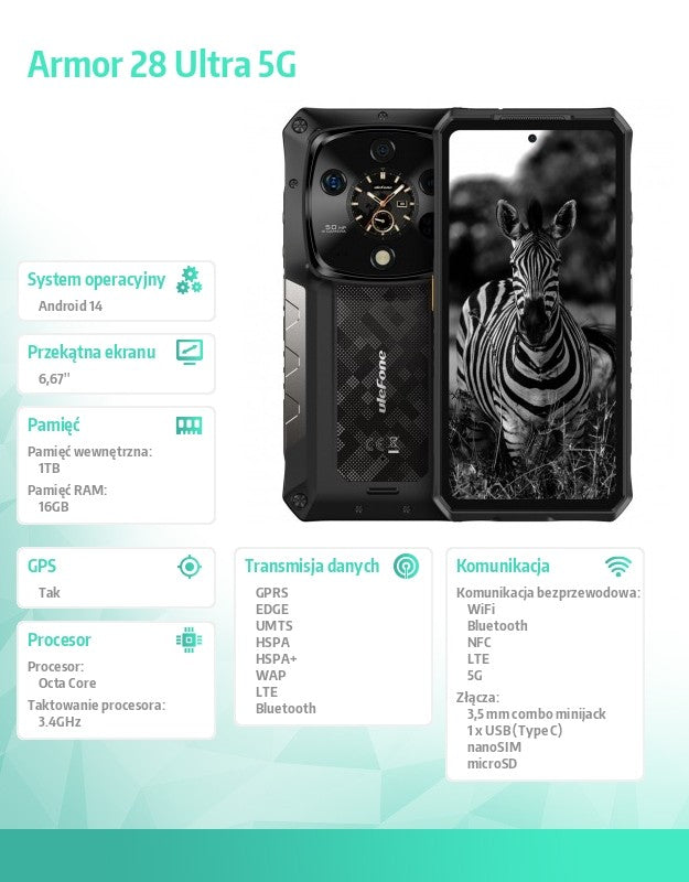 Smartphone Armor 28 Ultra 5G 16GB/1TB black