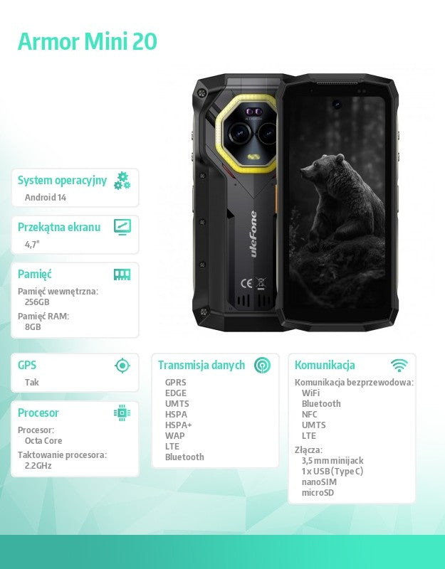 Smartphone Armor Mini 20 8/256GB black