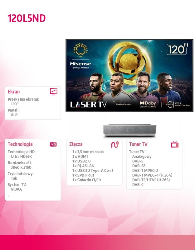 Laser TV 120 inches 120L5ND