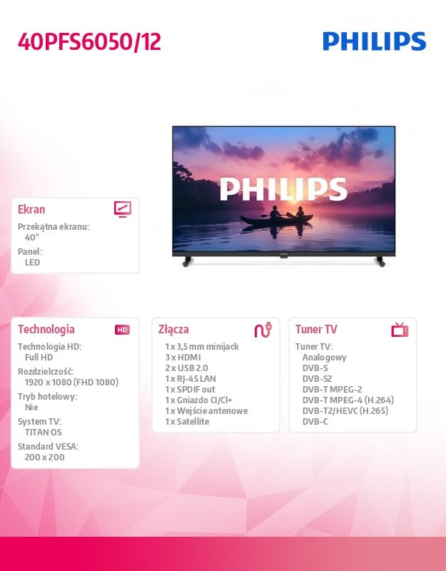 TV QLED 40 inch 40PFS6050/12