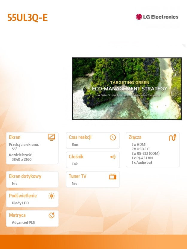 Monitor 43UL3Q-E 350cd/m2 UHD 16/7