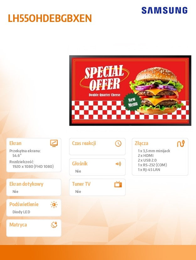 55-inch Large Format Monitor OH55DX LH55OHDEBGBXEN