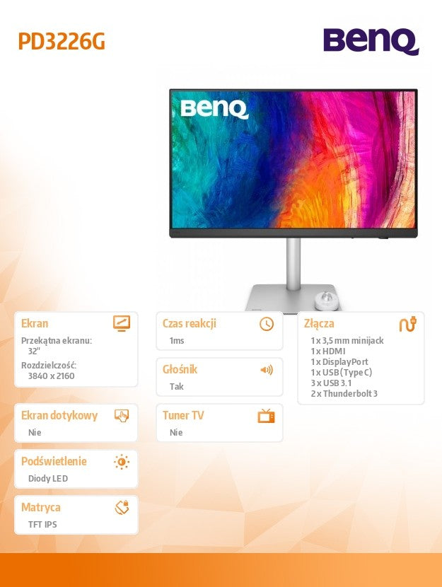 Monitor 32 inches PD3226G 4K LED 5ms/144Hz/IPS/graphic