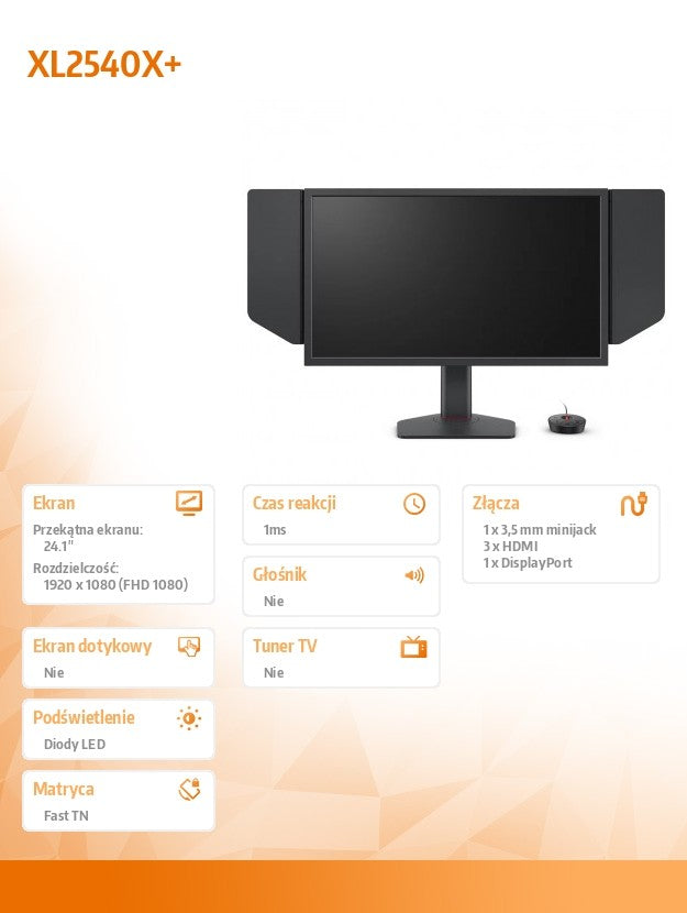 Monitor 24.1 inches BENQ XL2540X+ LED 1ms/12MLN:1/HDMI/GAMING