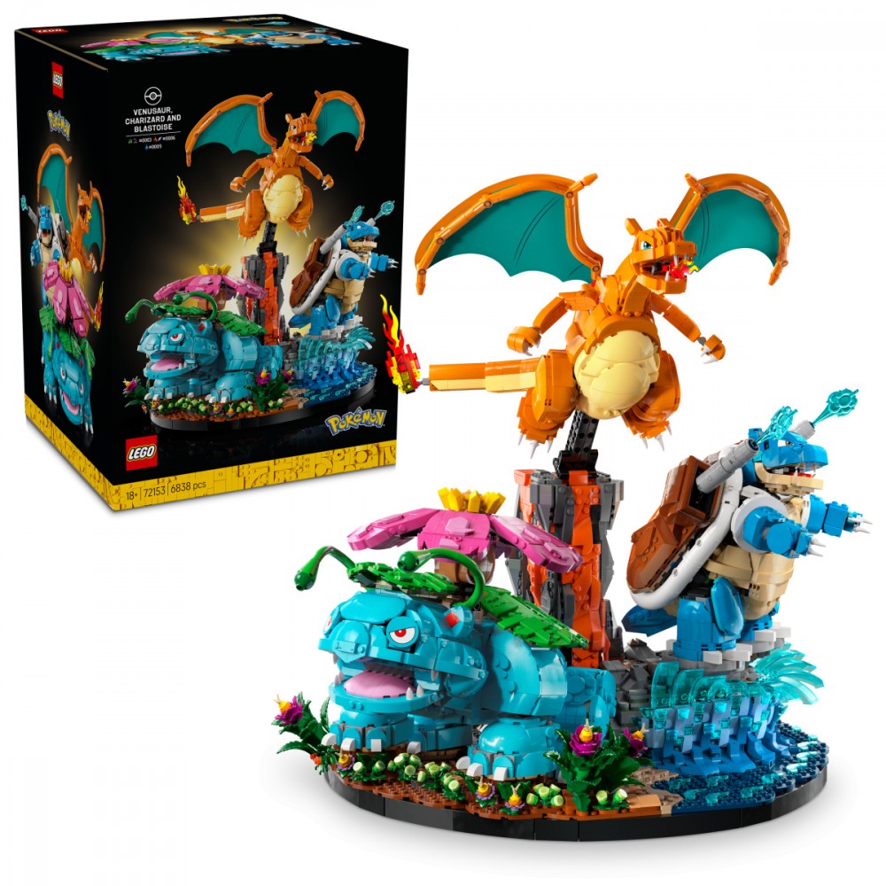 Bricks Ninjago 72153 Venusaur, Charizard i Blastoise