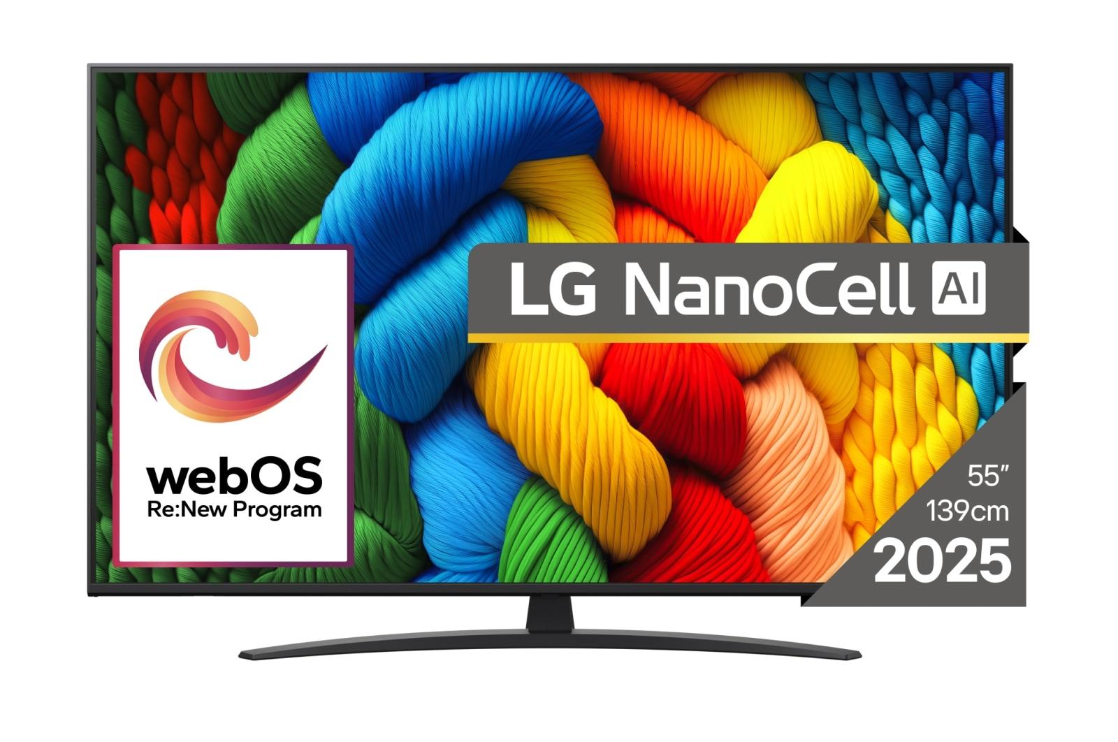 TV Set LG 55" 4K/Smart 3840x2160 Wireless LAN Bluetooth webOS 55NANO81A3A