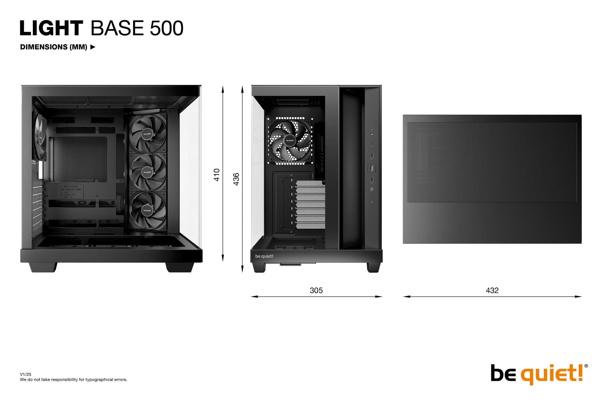 Case BE QUIET ATX/micro ATX/Mini-ITX Black Midi Tower PC BGW83
