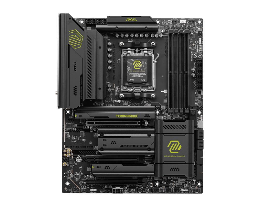 Mainboard MSI AMD X870E SAM5 ATX Memory DDR5 Memory slots 4 3xPCI-Express 16x 4xM.2 1xAudio-In 1xAudio-Out 4xUSB 2.0 2xUSB 3.2 3xUSB-C 1xRJ45 MAGX870ETOMAHAWKWIFI