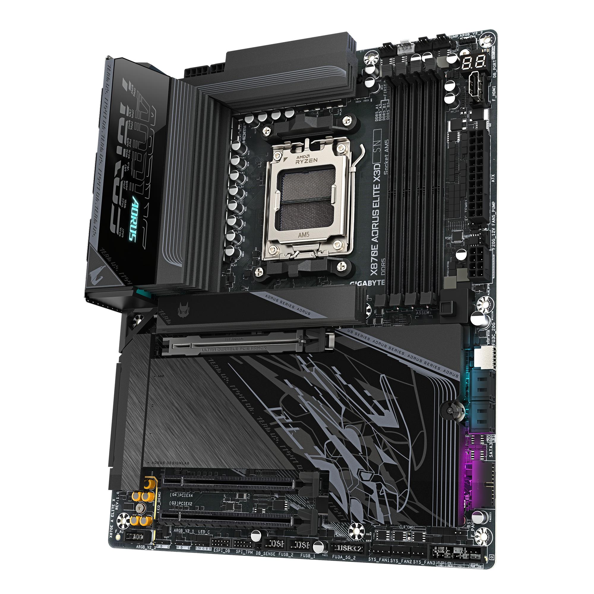 Mainboard GIGABYTE AMD X870E Socket AM5 ATX RAM DDR5-SDRAM 4xSlots Wi-Fi Yes Bluetooth Yes 4xNumber of M.2 (M) slots X870E A ELITE X X870EAELITEX
