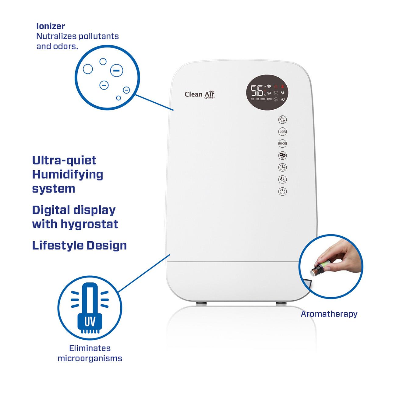 HUMIDIFIER WITH IONIZER/CA-607W CLEAN AIR OPTIMA