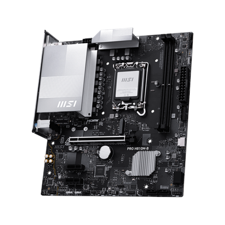 MSI PRO H810M-B | Processor family Intel H810 | Processor socket LGA1851 | DDR5 | Supported hard disk drive interfaces S