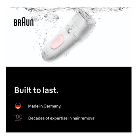 Braun Epilator | Silk-épil 5 SE5-000 | Operating time (max) 40 min | Number of power levels 2 | Wet & Dry | White/Pink