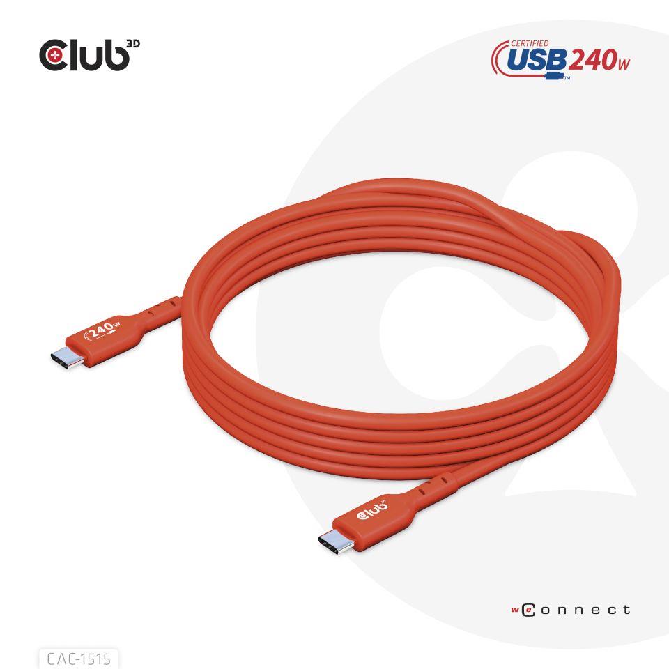 CABLE USB-C TO USB-C 4M/M/M CAC-1515 CLUB3D